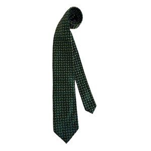 ISAIA NAPOLI Green Paisley Tie 100% Silk Made In Italy 60”/3".3/4 EX COND